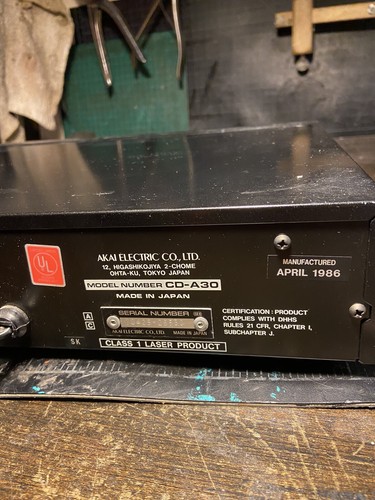 AKAI CD-A30 Compact Disc Player, Vintage (1986) And Rare