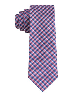 

TOMMY HILFIGER Мужской тонкий шелковый галстук в розовую клетку в клетку, Розовый
