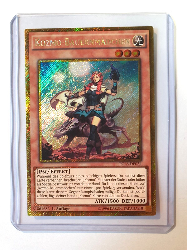Kozmo-BauernmÃ¤Dchen Pgl3-De024 Gold-Secret-Rare 1 Auflage Yu-Gi-Oh Karte Lp