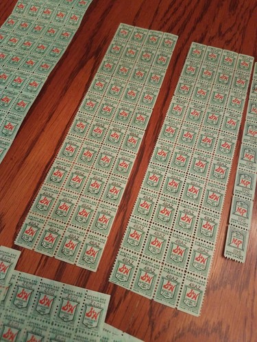 VTG 60s 70s S&H Green Stamps Full Sheet over 1000  Stamps LOT Sperry Hutchinson