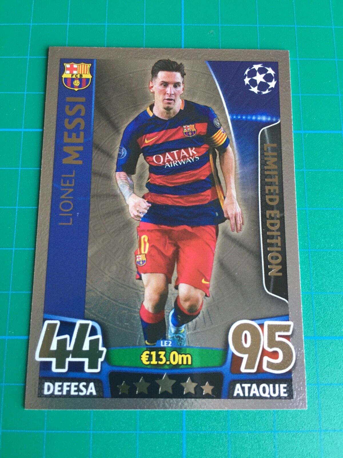Rare LIONEL MESSI SILVER Limited Edition LE2 Topps Match