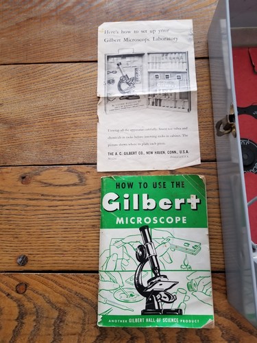 Vintage Gilbert Microscope In Metal Case~Equipment, Manuals~No. M3420