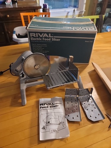Vintage Rival Electric Meat Deli Food Slicer Model 1101 Tested Works Perfectly