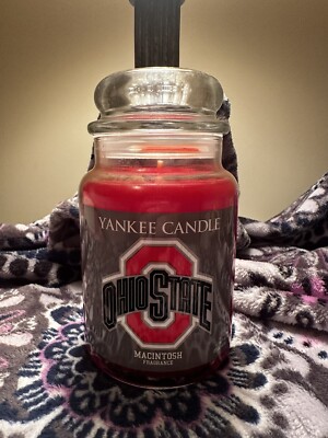 Ohio State Yankee Candle Macintosh Scented - 22 oz Large Jar New OSU Buckeyes