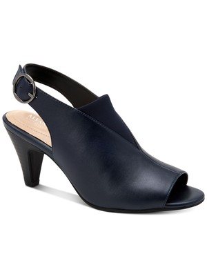 

ALFANI Женские синие туфли с ремешком на пятке Step N Flex Jasmine Round Toe Cone Heel Shootie, Синий, 10007279700