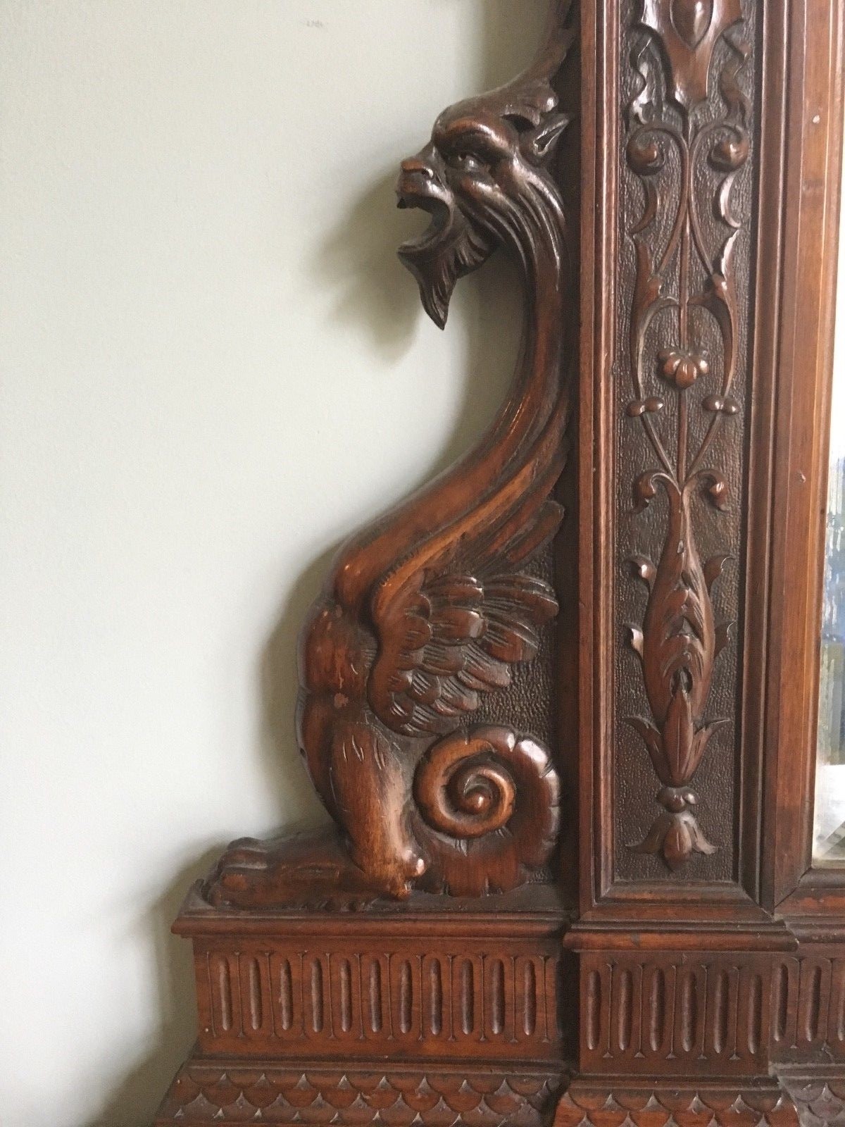 Antique Carved Bedroom Set: Bed, Dresser, Armoire, 2 Nt Tables Circa 1890