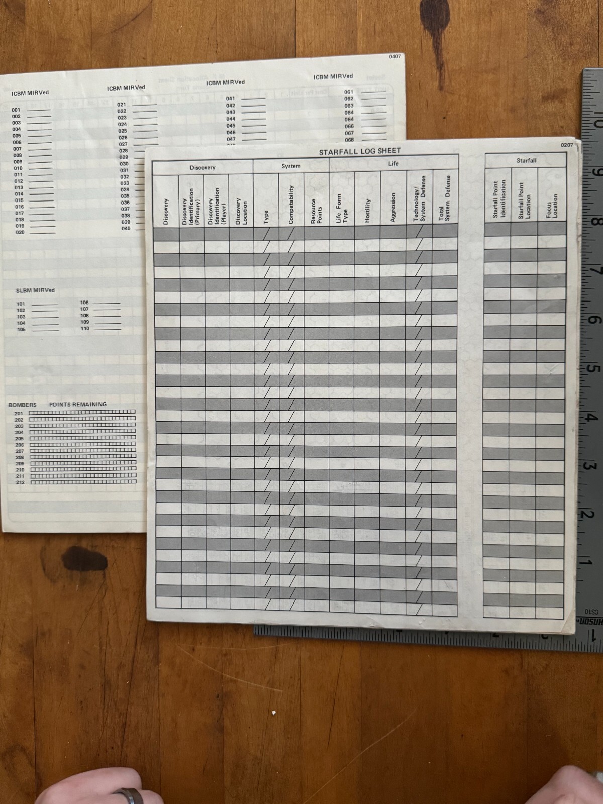 Starfall RPG Game Hexagonal Grid & Log Sheet Lot Role Playing Game Packs
