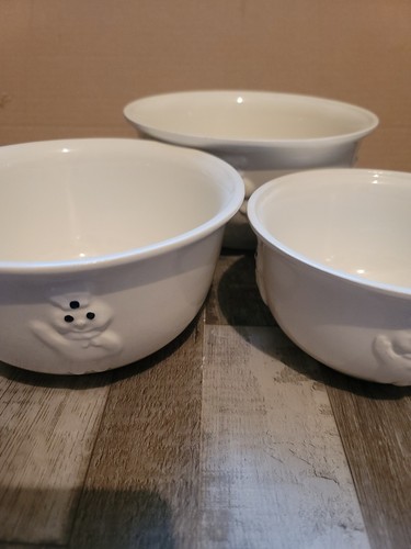pillsbury doughboy ボウル　3つセット Pillsbury Doughboy Poppin'Fresh 3 Mixing Bowls WAVING 1988