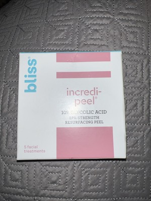 Bliss That s Incredi-Peel Glycolic Acid Resurfacing Face Peel Pads - 5 Count New
