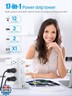 Tower Power Strip with 15W Wireless Charger, 6FT Flat Plug Extension Cord with Multiple Outlets, 12 AC Outlets, 4 USB Ports (2 USB C) Charging Station Surge Protector for Office Home Dorm Room (White)