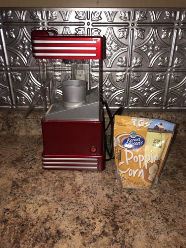 Nostalgia Electrics Hot Air Popcorn Maker Red Movie Time Popper Machine Table
