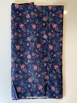 2.33 Yards Cranston Print Works Cotton Fabric VIP Print Navy Blue