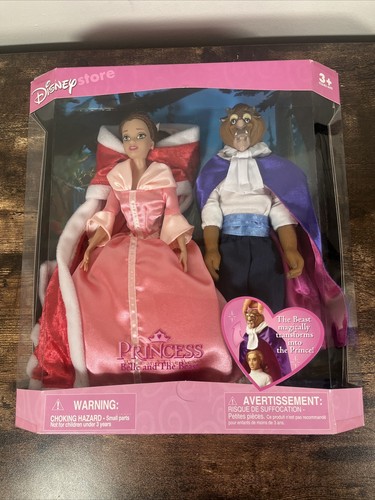 beauty and the beast belle pink dress Disney Store Beauty Princess Belle-Pink Dress & The Beast Doll Set RARE  WIDE BOX