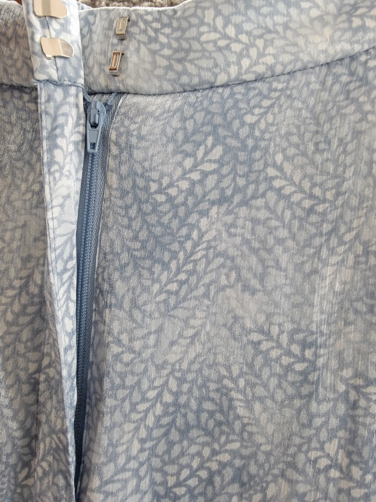 MICHAEL Michael Kors Petal Wide Leg Pants Women's L Chambray Zip Hook & Bar - Picture 10 of 16