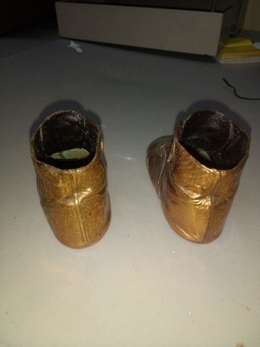 VINTAGE BRONZED BABY SHOES