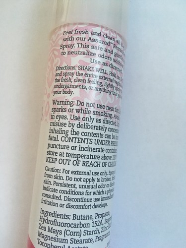 Lot 4 Assured Feminine Hygiene Spray, All Day Freshness Control 2 Oz Each