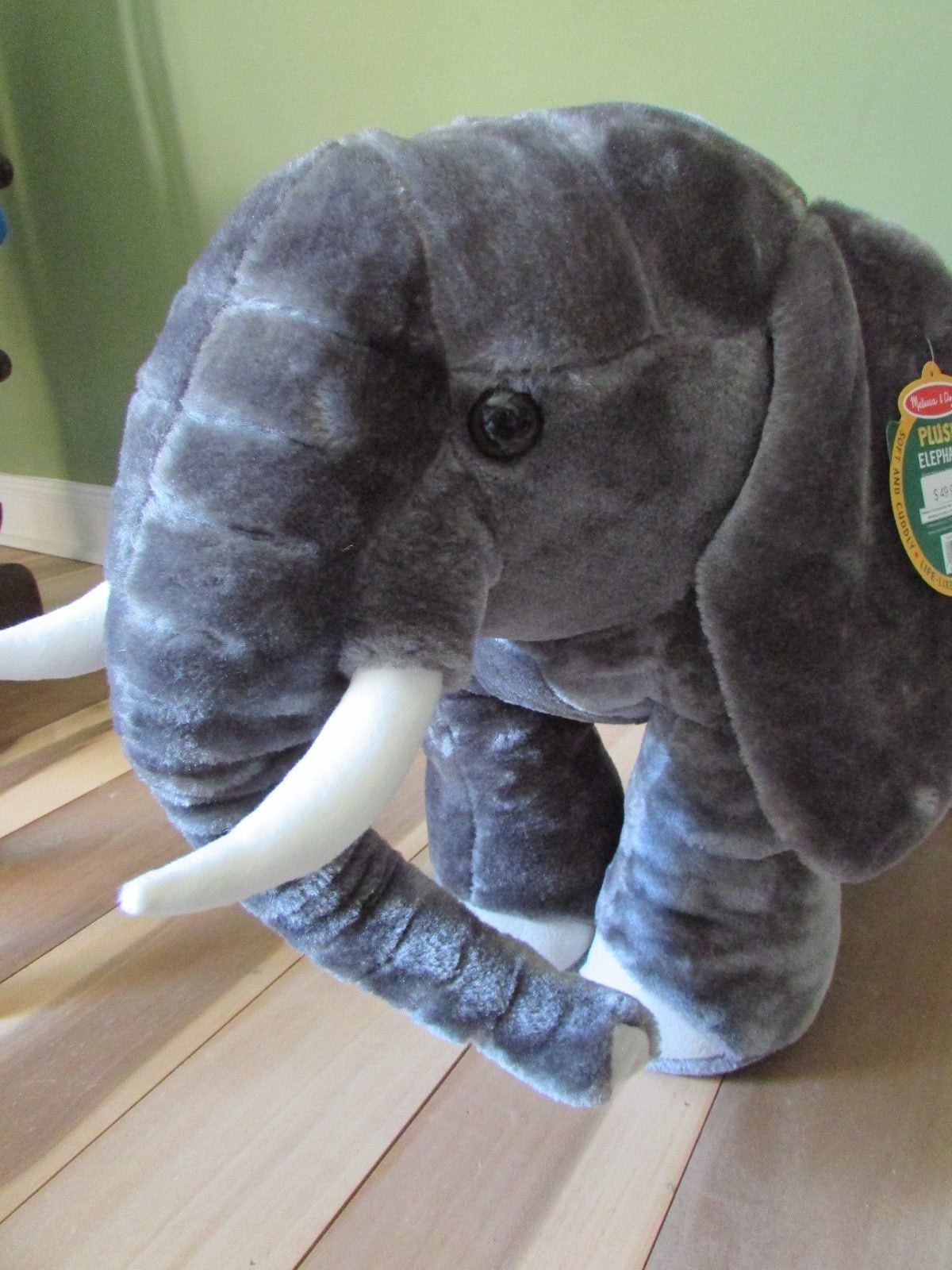 Melissa & Doug Giant Plush Elephant Lifelike Stuffed Animal Baby Nursery Decor