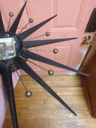 VTG MCM Welby Atomic Starburst Sunburst Wall Clock NEEDS TLC GERMANY