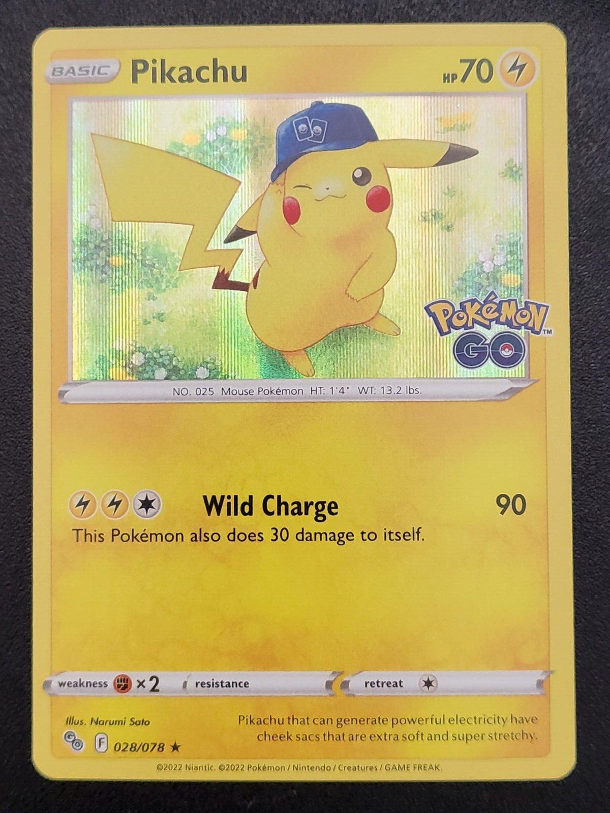 Pokemon Card - Pikachu 028/078 - Holo Rare - Pokemon Go | eBay