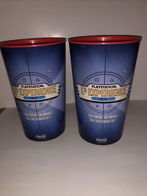 Playstation E3 Experience 2016 Coca Cola Cup New lot of 2 Sony bright red inside