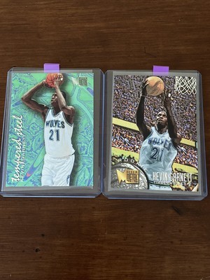 Kevin Garnett Lot -  1995-96 Fleer Metal Base RC + Rookie TEMPERED STEEL
