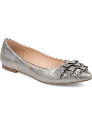

JOURNEE COLLECTION Женские серебряные балетки Judy с острым носком 7,5 м, Серебряный, JUDY-FLAT