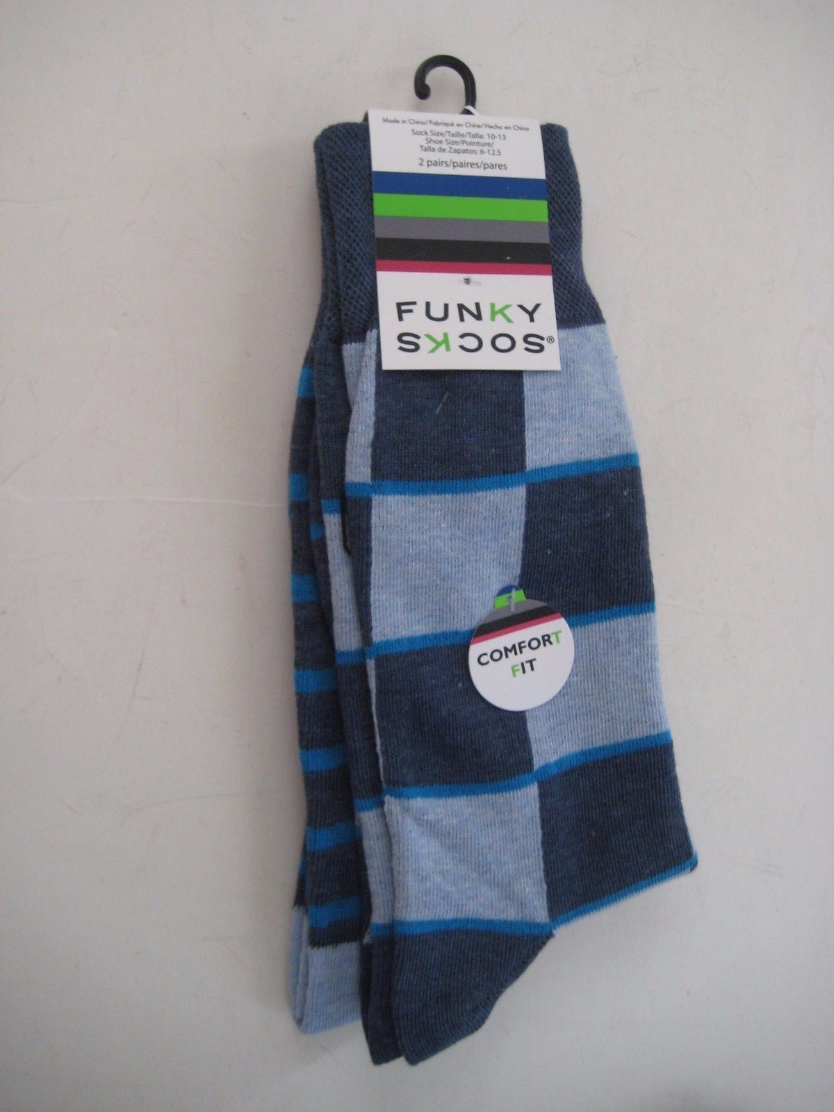 FUNKY SOCKS COMPORT FIT 2 Pair Retail $10 New