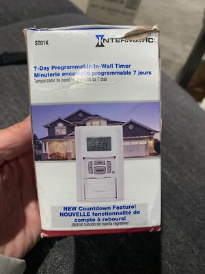   Intermatic ST01K 7 Day Programmable In-Wall Timer - White