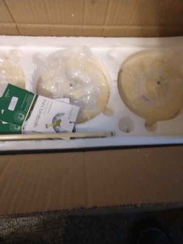 Box of five brand new Chaplewood Ceramic Mini Bird baths country cream color