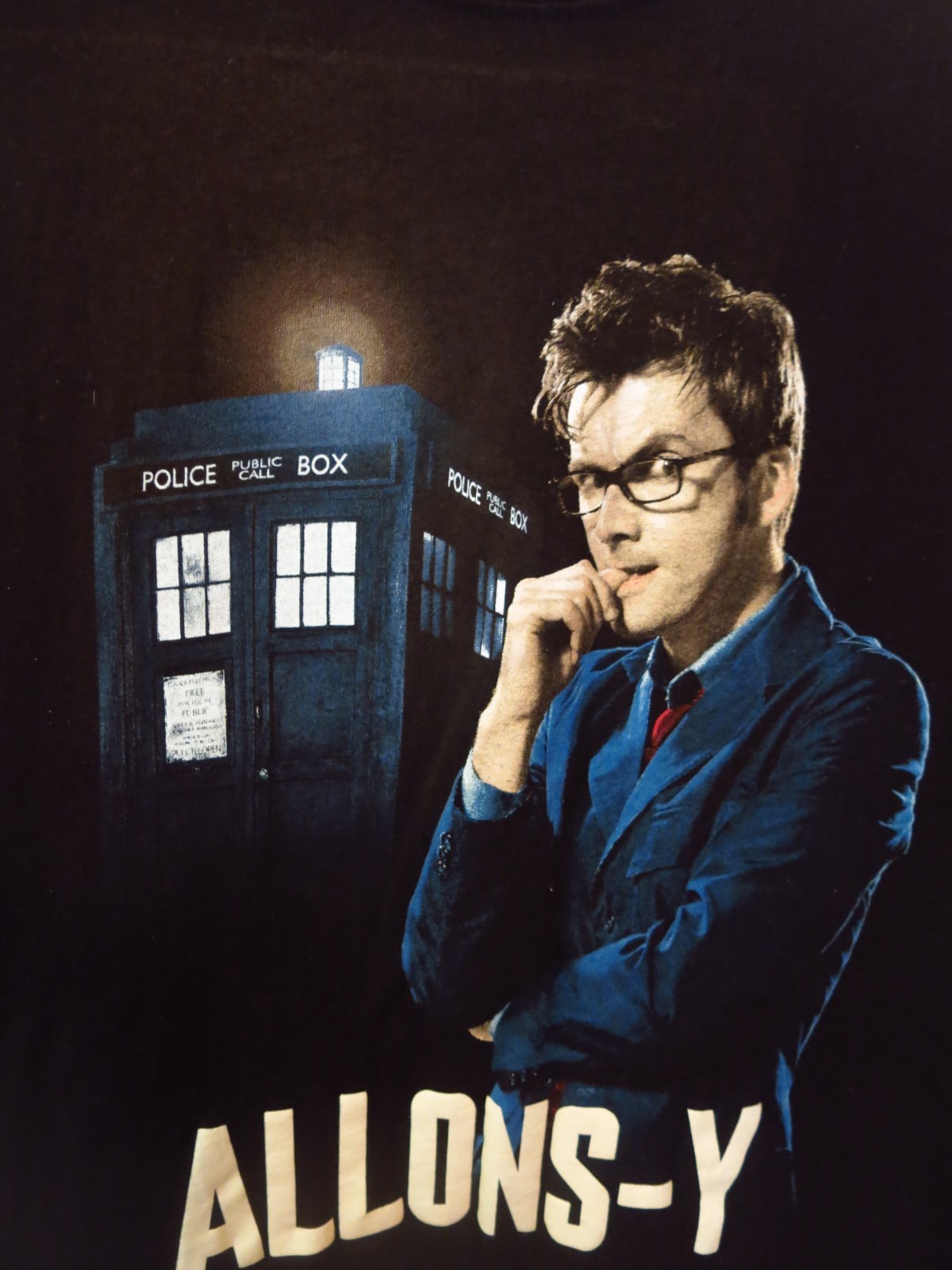 DR WHO T-Shirt ALLONS-Y Black Cotton Size M *FREE SHIPPING*