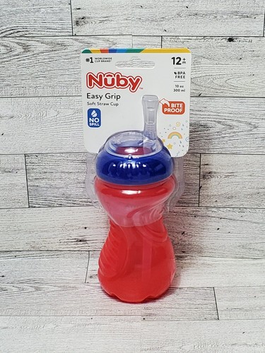 Nuby Easy Grip Soft Straw Baby Sippy Cup, 10oz