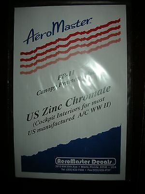 Aero Master Model Kit Decals FB-11 Canopy Frames/Trim US Zinc Chromate S 1