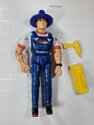 1999 Lanard CORPS Jointed Action Figure Construction Company Welding Overalls 