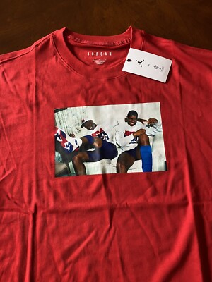Jordan X Trophy Room T-SHIRT MENS SZ L RED GRAPHIC SHORT SLEEVE DR2950-657 RARE