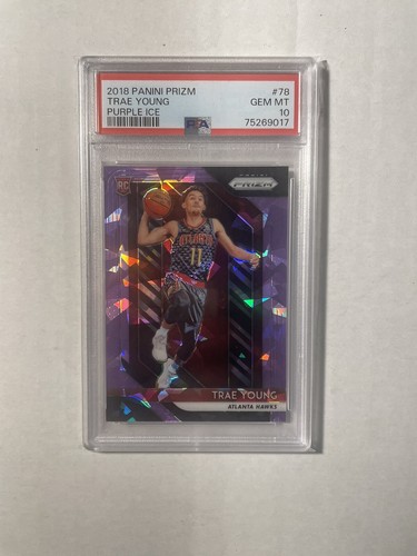 2018 Prizm #78 Trae Young Purple Ice Rookie RC /149 PSA 10