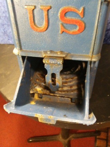 Antique 1894 Cast Iron U.S. Mail Box Reading Stove Works Post Office bracket