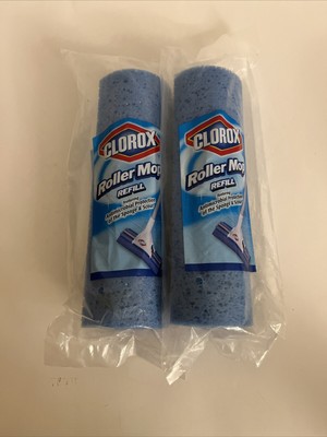 2 Clorox Roller Mop Refills Antimicrobial Sliding Head Scrubber 10 in  Brand New
