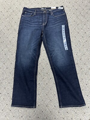 Mens Old Navy 36x32 Loose Straight Built-In Flex Denim Blue Jeans NWT