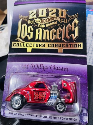 Hot Wheels   41 Willys Gasser Wild Blue Blood Shot LA Convention & Talkin  About