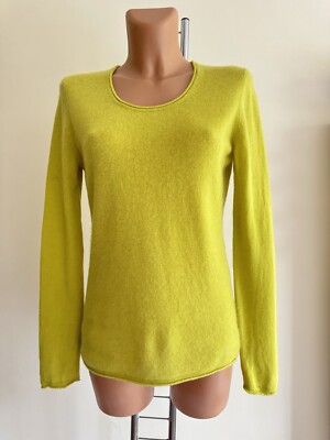 Darling Harbor  Women 100% Cashmere Yellow  Green Jumper  / Size-L UK12