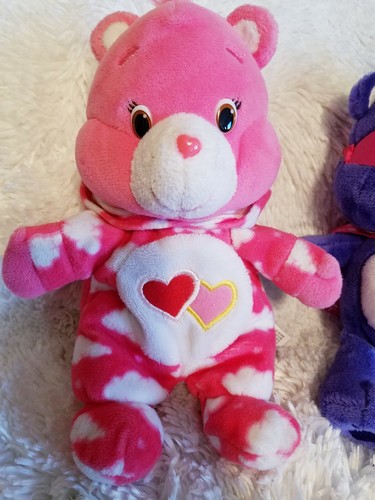 Care Bears Lot of 2 Plush ~ Harmony Bear Super Hero & Love A Bear in Pajamas 8
