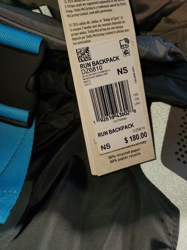 $180 NEW Adidas Stella McCartney Running Backpack Athletic Neoprene Bag DZ6810