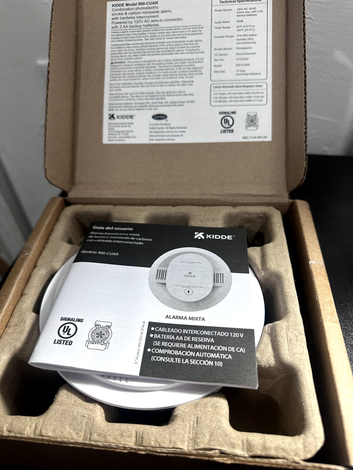Kidde Fire+ CO carbon monoxide Alarm Hardwired  900-cuar