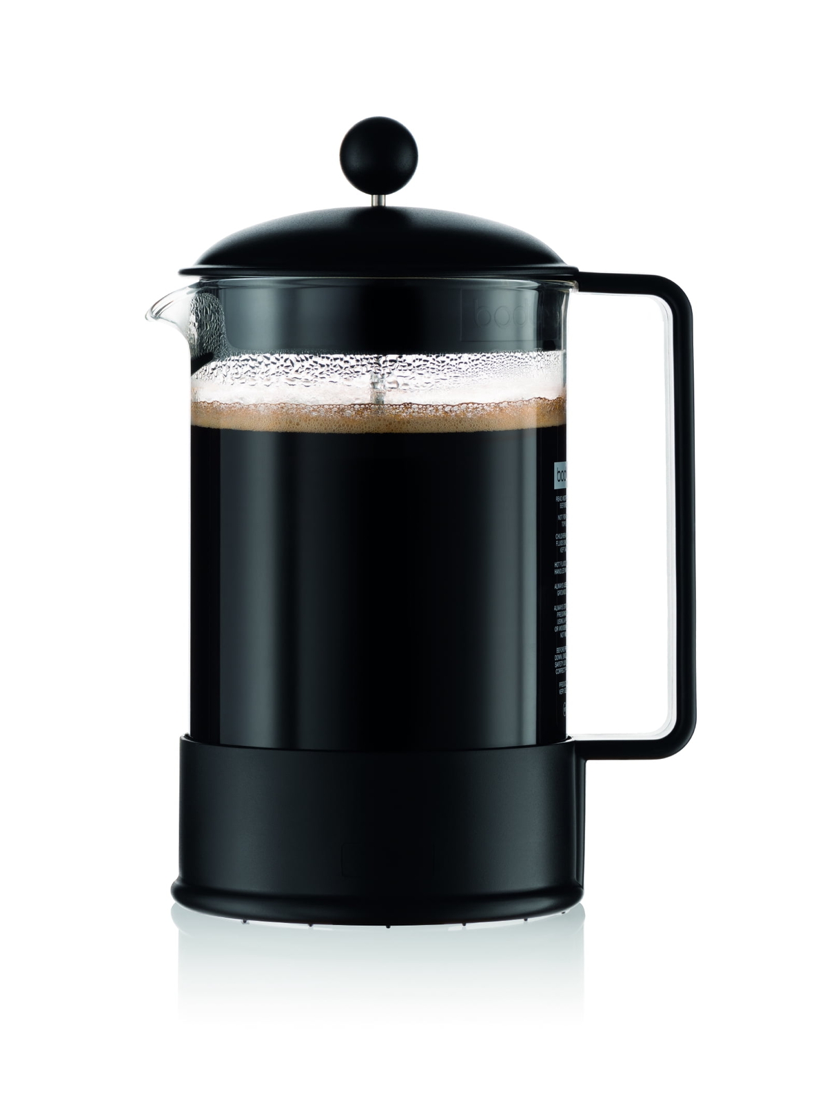 Coffee Maker, Borosilicate Glass, 51 Ounce, Black