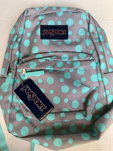jansport grey polka dot backpack