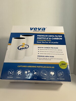 Veva 2-Pack Blue Pure 411 Filter fit for Blueair Blue Pure 411 411+411 Auto