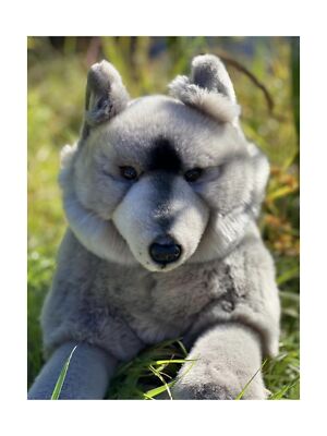 Auswella Plush Grey Wolf Floppy Pose