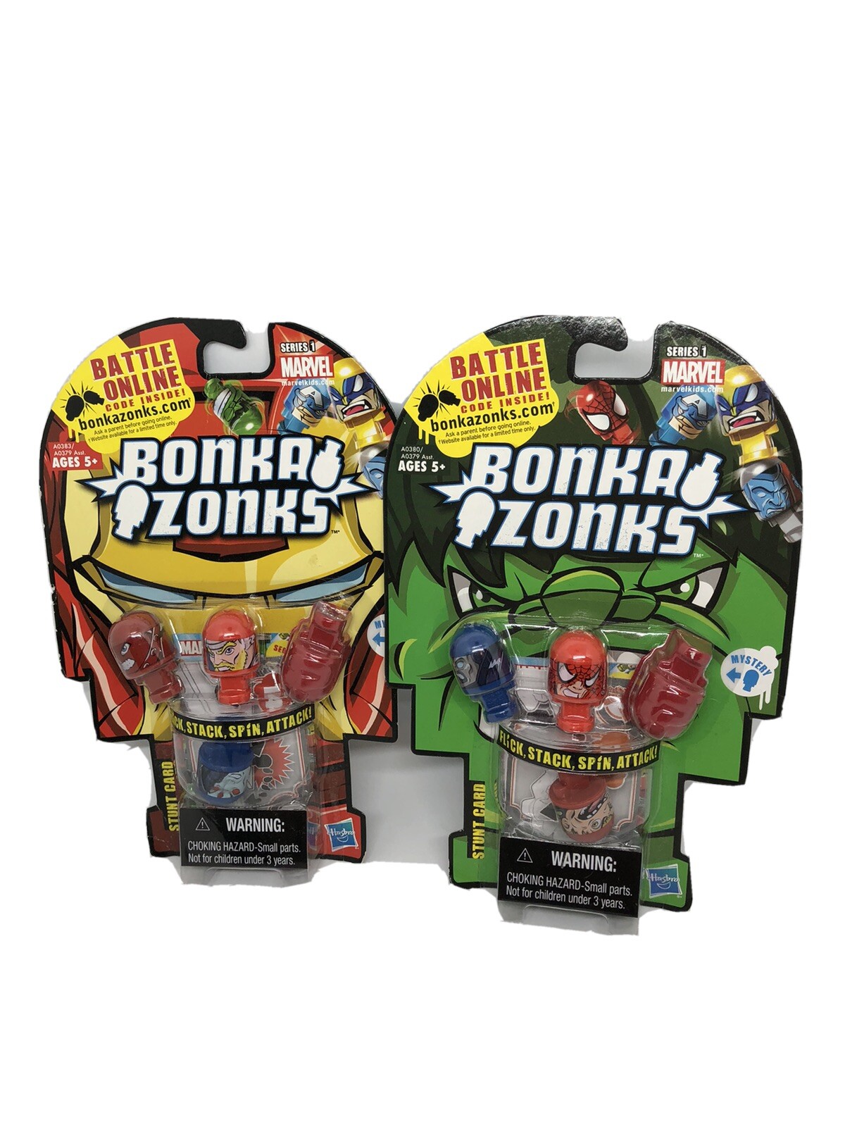 2 Marvel Universe Bonkazonks Series 1 Marvel 4 Pack Iron Man Hulk