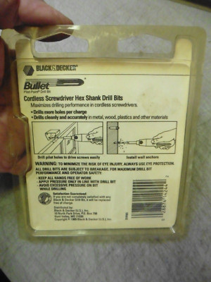 New Old Stock Black & Decker 14244 Bullet 7-Piece Pilot Point 1/4'' Hex Drive