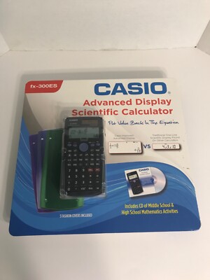 Vintage New Casio fx-300ES Advanced Display Scientific Calculator CD 3 Covers
